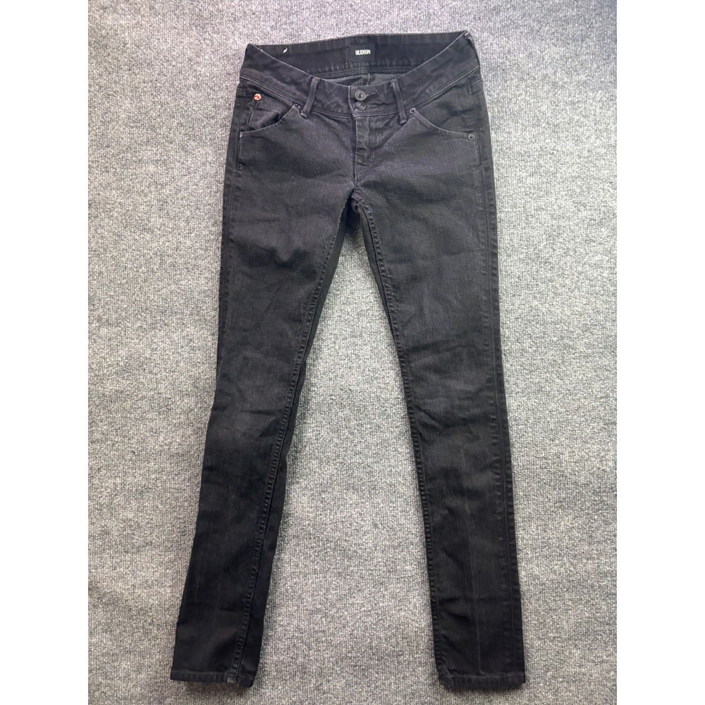 Hudson Collin Skinny Jeans Womens 24 Black Low Rise Flap Pocket Denim